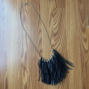 BaubleBar Black Fringe Necklace